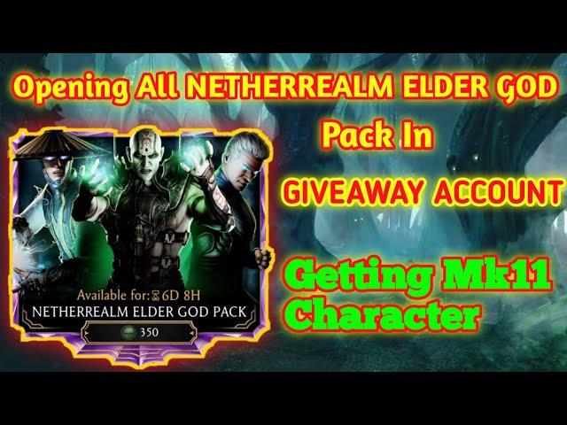 Opening All NETHERREALM ELDER GOD Pack in GIVEAWAY ACCOUNT | Mortal Kombat Mobile