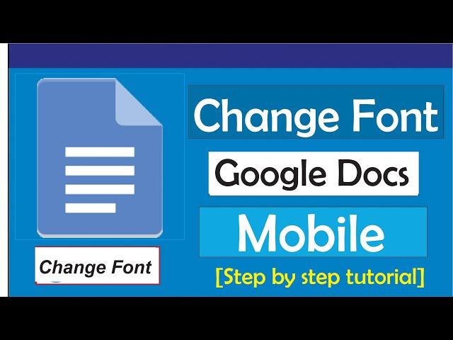 How To Change Font In Google Docs Mobile