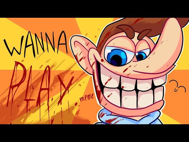 WANNA PLAY meme (Neighbours from hell) || animation ||