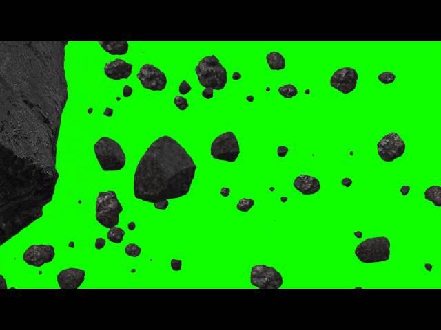 Flying Through an Asteroid Belt - Free Green Screen Footage