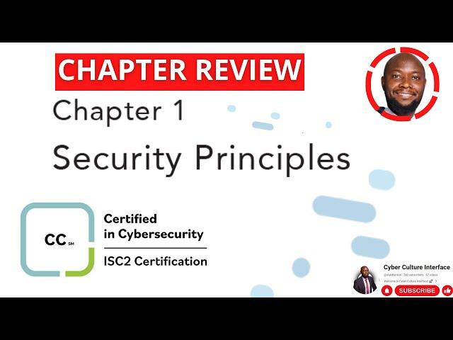 ISC2 Certified in Cybersecurity-CC Domain 1 (Security Principles) Review