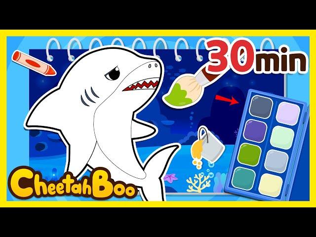 Let's color the shark | Learn Colors with Sea Animals + more Compilation | Animals | #Cheetahboo