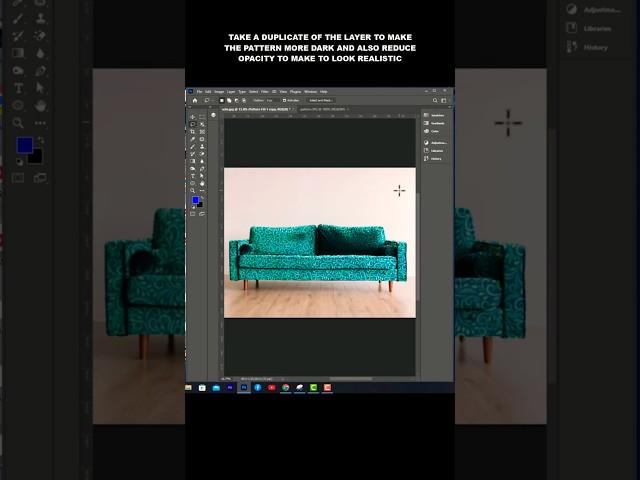 PUT A DESIGN ON SOFA WITH PATTERN IN PHOTOSHOP