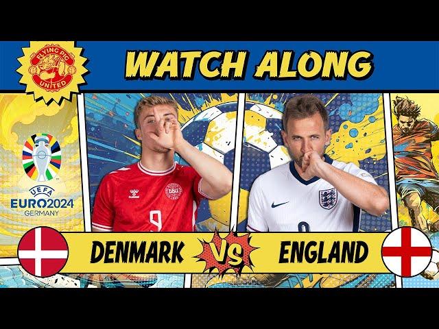 Denmark VS England 1-1 LIVE WATCH ALONG EURO 2024 #Denmark #England #euro2024