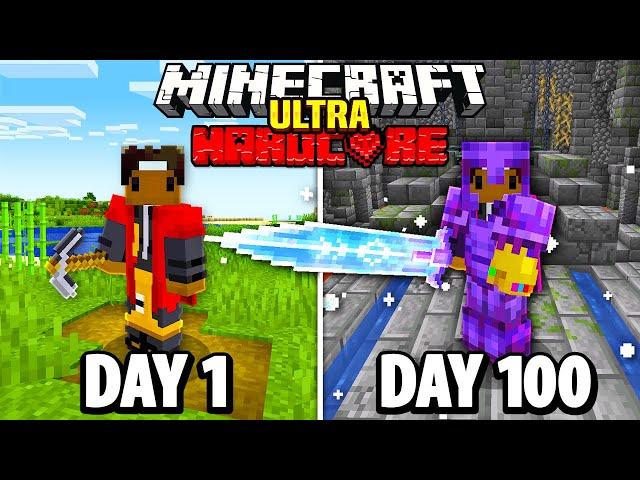 I Spent 100 Days in ULTRA HARDCORE Minecraft.. Here's What Happened