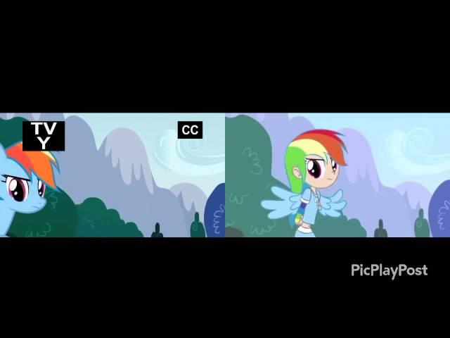 Fluttershy's 'yay': MLP vs MLH version