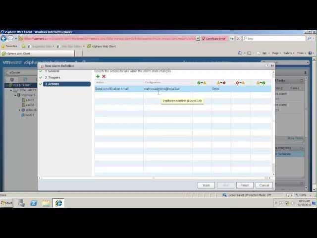 Configure Alarms and Notification for VMware vSphere (vSOM)