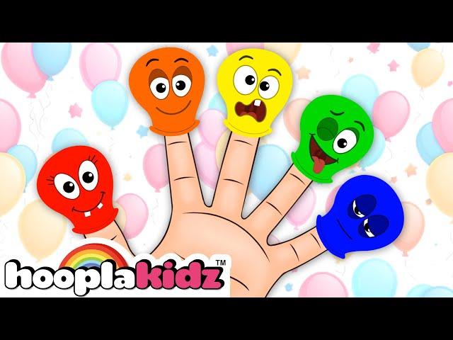 HooplaKidz Balloon Finger Family Song + Fun Kids Songs