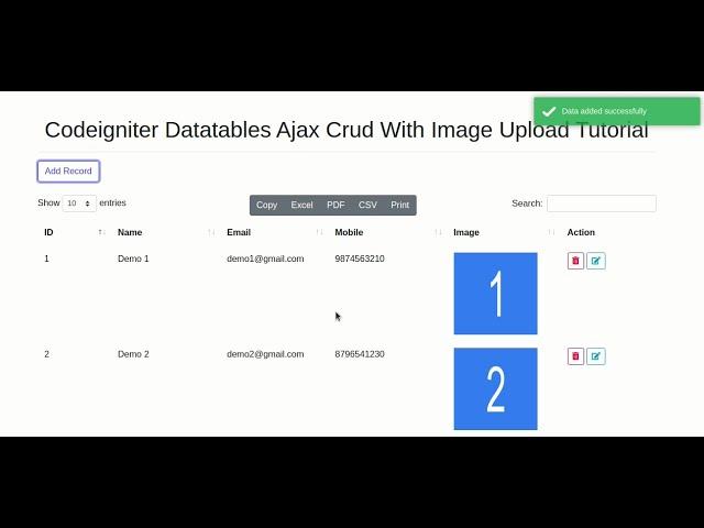 Codeigniter Datatables Ajax Crud With Image Upload