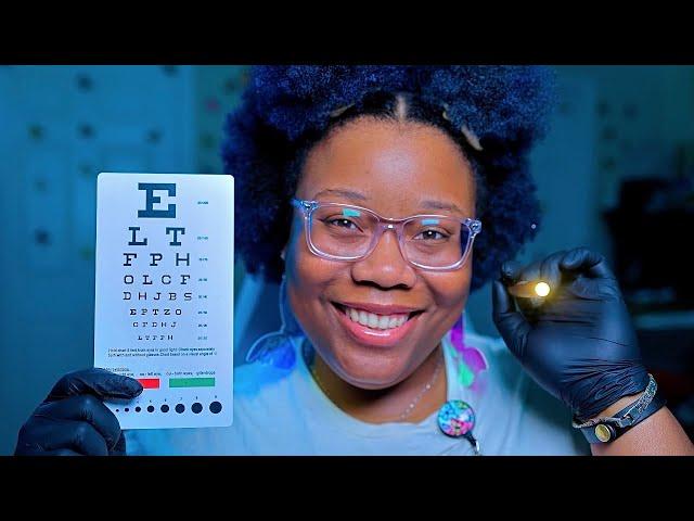 ASMR Nurse Eye Exam | Eye Chart Test, Follow My Instructions, Follow the Light, Color Test