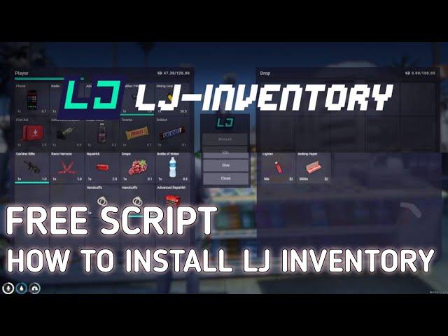 LJ- Inventory Installation | Free Inventory Script For QBCore | FiveM Inventory | MJ DEVELOPMENT