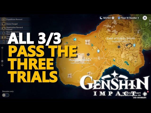 Pass the three trials Genshin Impact All 3/3