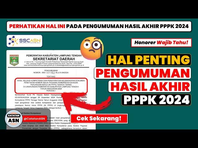 Penting! Pengumuman Hasil Akhir Seleksi PPPK 2024 Pusat & Daerah – Perhatikan Hal Ini 