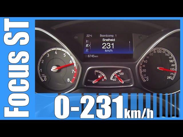 2016 Ford Focus ST 250 HP Acceleration QUICK! 0-231 km/h Beschleunigung Autobahn