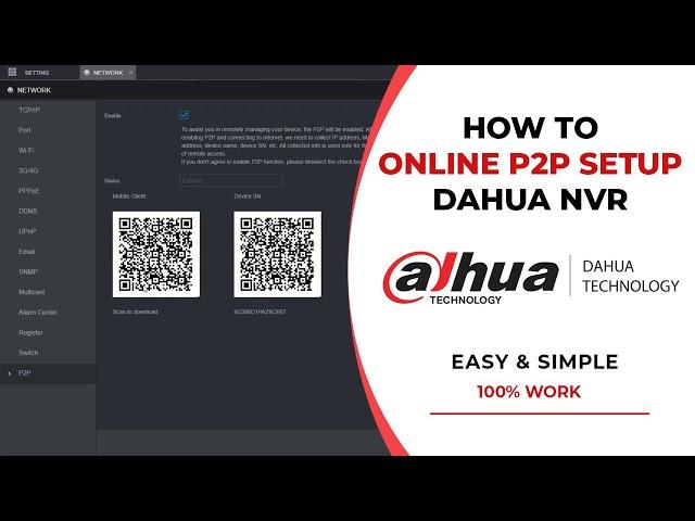 Dahua NVR Online P2P Setup | Dahua DVR Online Configuration