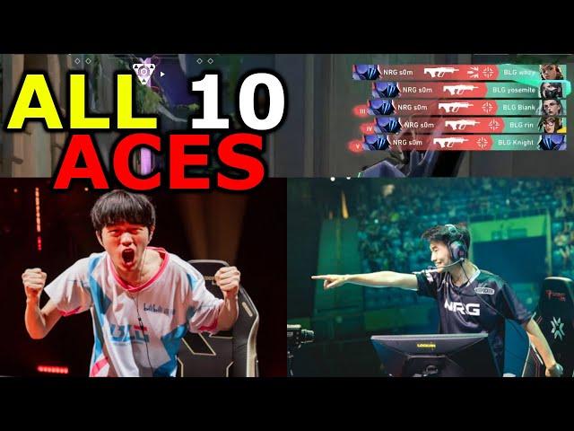 TOP 10 ACES of VALORANT Champions 2023 || Tarik reactions