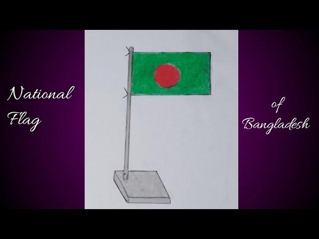 How to draw Bangladesh National flag || পতাকা || Bangladesh Bijoy Scenery Drawing ||Victory Art||