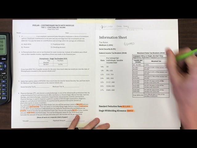 Calculating Net Income from Gross Salary