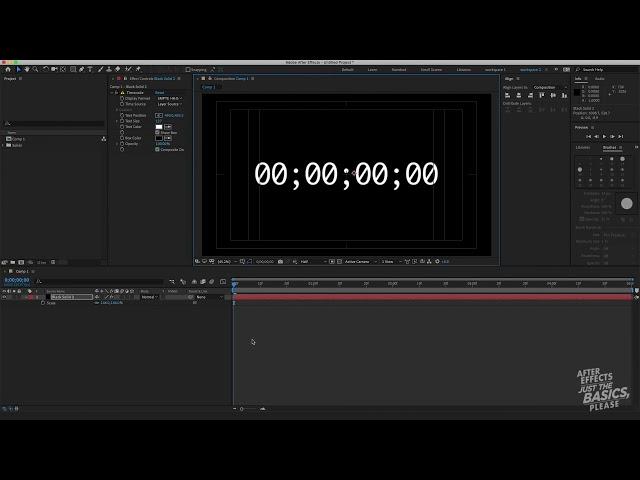 After Effects: Making a timer countdown with the timecode tool