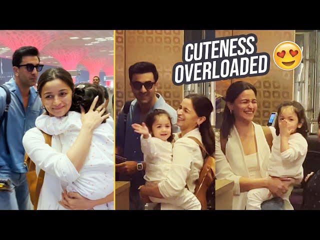 Raha Kapoor Super Cute Video | Alia Bhatt & Ranbir Kapoor With Raha Off From Mumbai | Manastars