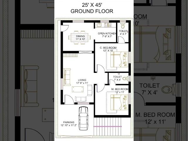 simple house plan design #housedesign #houseplans #homeplan #shorts