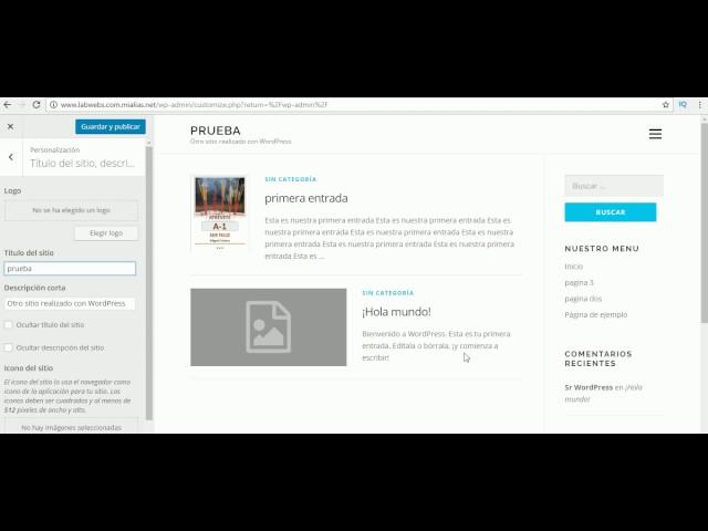 Como modificar el titulo y la descripcion de la pagina web en wordpress