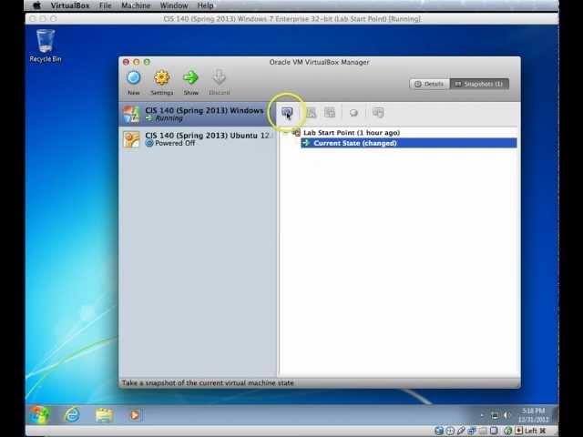 Creating and Using Snapshots in VirtualBox