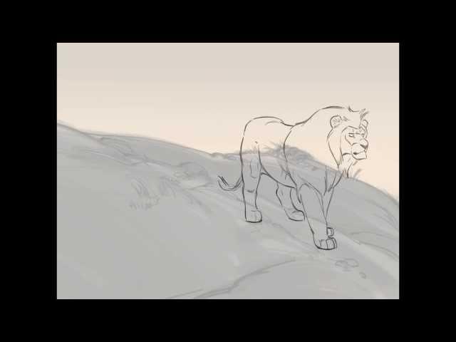 Animation Pencil Test "Lion Walk" - Cintiq + TVPaint by Animation Director Aaron Blaise
