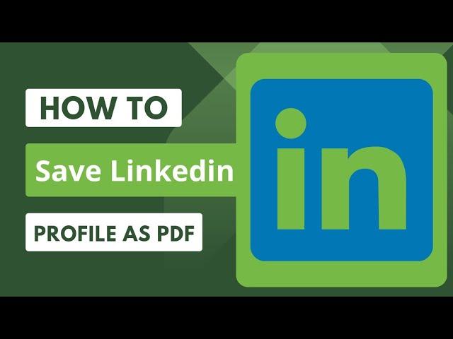 How to save linkedin profile as pdf.