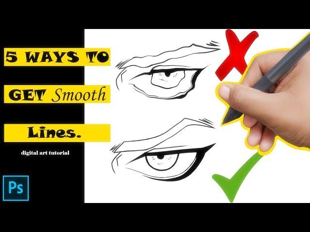 5 WAYS to get SMOOTH lines in PHOTOSHOP | TUTORIAL