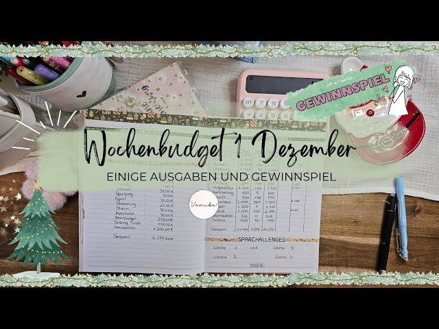 Wochenbudget 1 Dezember Vlogmas Tag 8Weitere Ausgaben Gewinnspiel