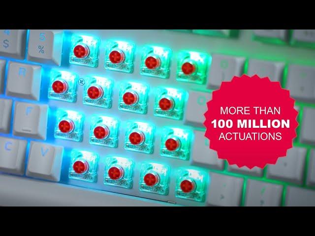 CHERRY MX Low Profile RGB: Now over 100 million actuations and less than 1 millisecond bounce time!