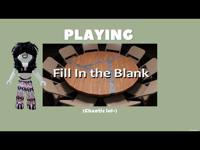 Playing  Fill In The Blank  On Roblox! | FroggyGameplays