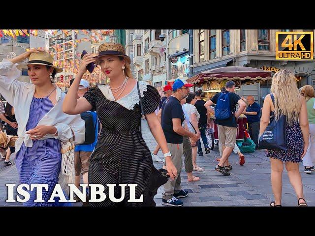 Istanbul Turkey Istiklal Street Taksim Square Walking Tour, 4K Travel Video