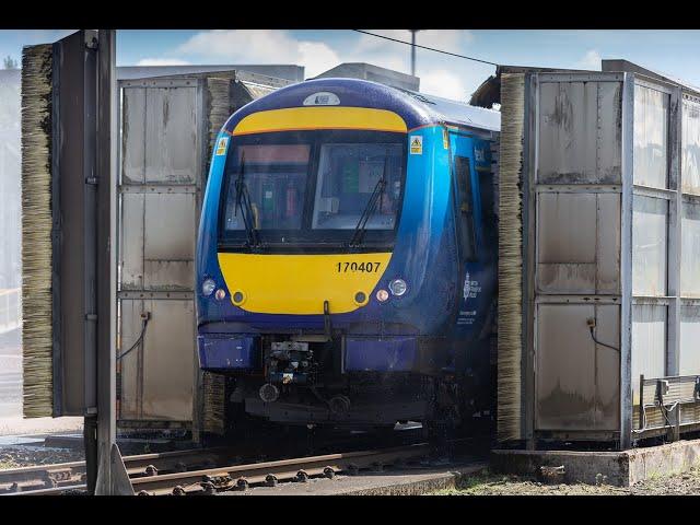 Giving a Class 170 train a good wash!