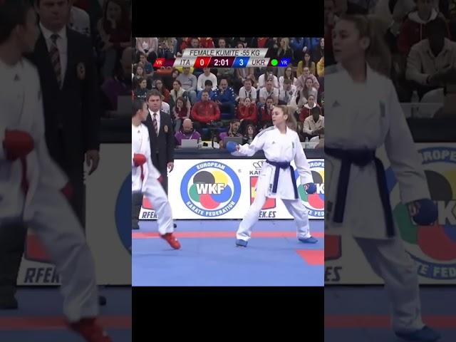 Amazing Ura MAWASHI GERI by Anzhelika Terliuga _ Karate WKF #karate #wkf #kumite #female #shorts