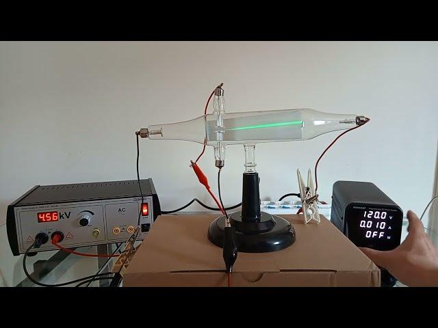 Cathode ray tube electrostatic and magnetic deflection