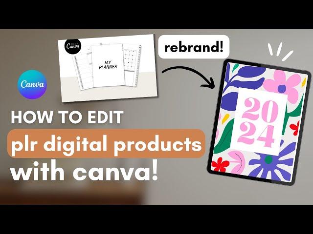  HOW TO rebrand +edit  plr products in Canva! | customize PLR product to sell | Faceless marketing