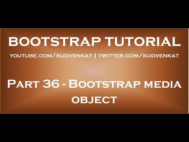 Bootstrap media object