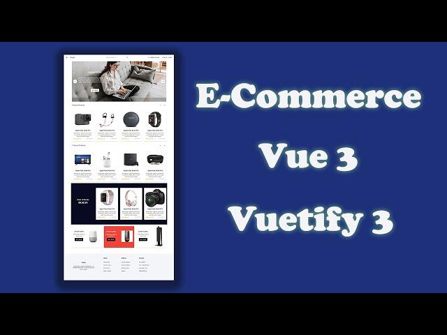Vue 3 - Vuetify 3 How to create an ecommerce website ui design using vuejs  and carousel