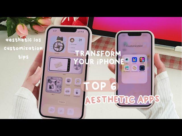 TRANSFORM YOUR PHONE WITH THESE AESTHETIC IOS CUSTOMIZATION TIPS | 2024 Guide  my TOP 6 APPS 