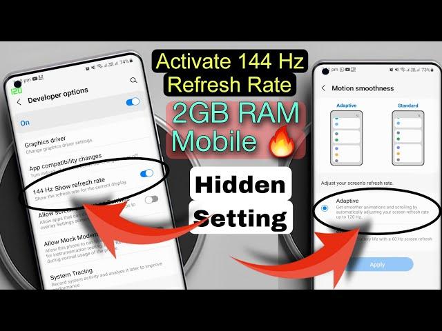 How To Enable 120Hz & 144Hz Refresh Rate Every Android Smartphone  ! Ultimate Gaming performance 