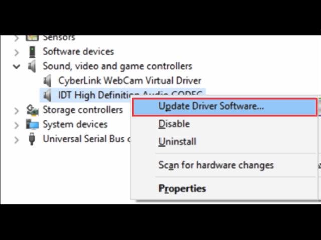 How to Fix IDT High Definition Audio CODEC Driver Problem