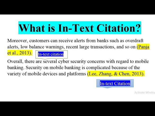 what are In-Text Citation and Referencing || In-Text Citation in APA format ||