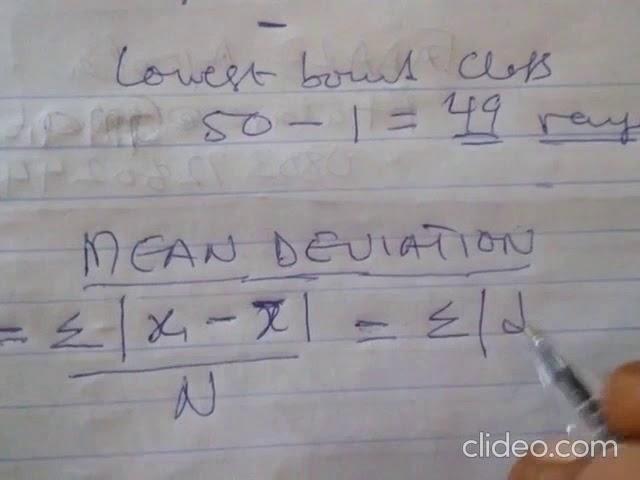 MEAN DEVIATION AND ARITHMETIC MEAN