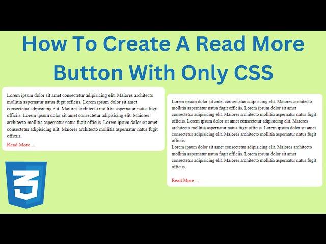 How To Create A Read More Button Using HTML And CSS Only