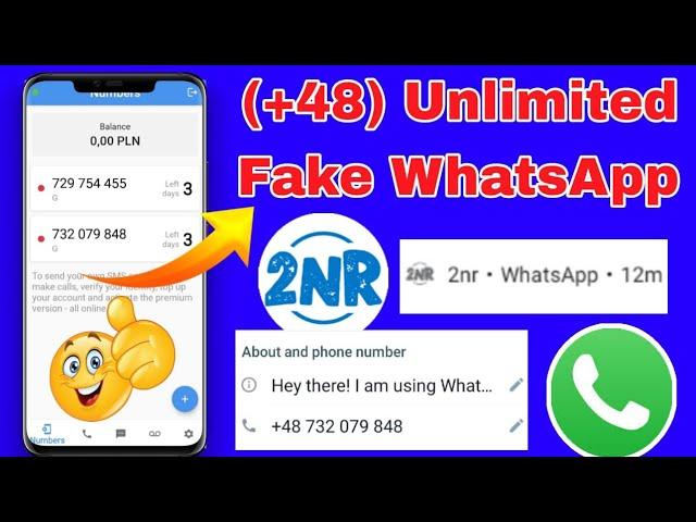 2nr premium apk se Fake Whatsapp number kaise banaye free 2024 (  Working trick)