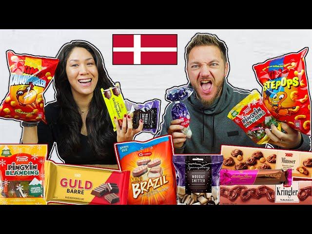 American & German Try DANISH SNACKS & CANDY for the First Time!