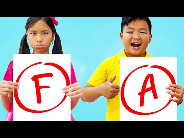 Wendy and Alex Learns How to Study for Their Math and Spelling Test |Kids Studying for School