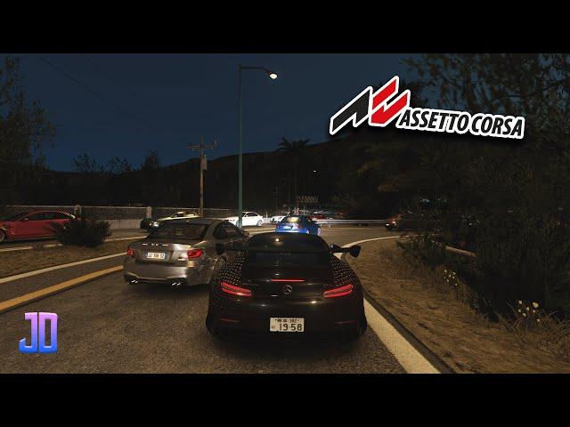 Mercedes Benz AMG GT Black Series Japan Cutting Through California Highway | Assetto Corsa | T300 RS